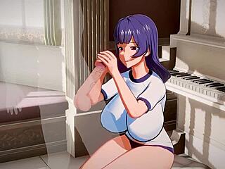 Moaning aki nijou with big bouncing tits in 3d hentai