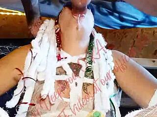 Sloppy Wet Throat Fuck With Goth Babe Cosplay.