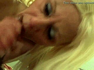 Sexy Blonde Barbie Blaze Receives Facial Cumshot