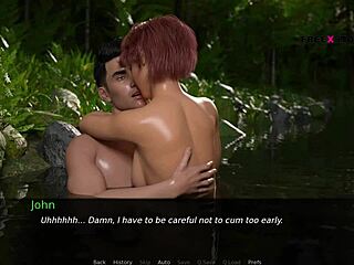 ดัสคลายต์ มานอร์ฉากเซ็กส์ 9 จอห์นสนุกกับออดรีย์และลิซซี่ข้างแม่น้ำ