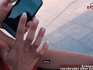 Regular German Guy Meets Brunette Spanish Pornstar Teen for a Quick Public Bang