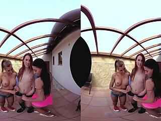 ثلاث شقراوات تشيكيات مذهلات يلعبن تنس طاولة متوحش في نيك جماعي POV