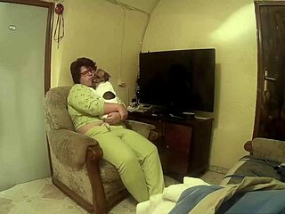 Curvy babe bent over while I play on her back and pound hard.