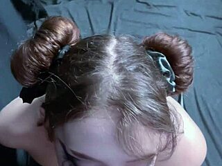 Pov your goth girlfriend kneels for huge cock sucking and massive facial cum