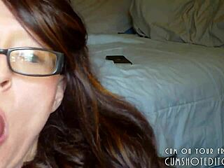 My submisive wife pleas my big kok with blowjob and facial.