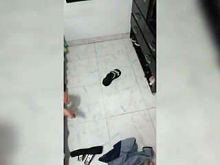 Mexican brunette fucks tall white neighbor's big cock