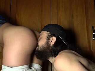 Girlfriend gets hard ass eating and doggystyle creampie in dorm.