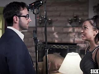 Confused Busty Milf Overwhelmed by Perverted Group