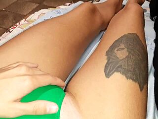 lesbian threesome with masturbation on the bed - girls fly orgasm.