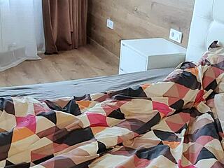 big ass girl caresses pussy after waking