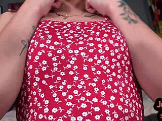 Skinny POV babe deepthroats and rides with dirty talk 😈