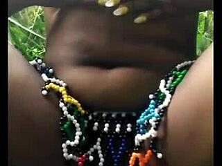 Msanzi Fine Pussy Girl Masturbates In Forest