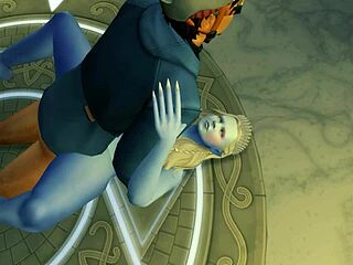 Evil snow queen gets humbled by cock