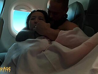 Mile high club adventure where Asian babe gets fingered by friend on airplane