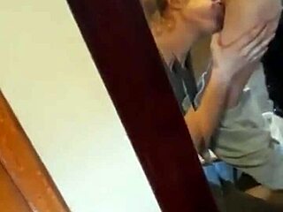 my good buddy surprises me with a wet sloppy blowjob at home