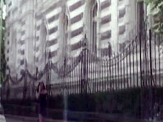 brunette dives into intense threesome action with a group of horny partners