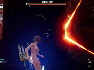 Haru goes fully naked to solo the main storyline extra level in Snow Realm Dangerous Path