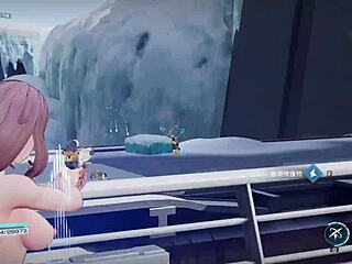 Haru goes fully naked to solo the main storyline extra level in Snow Realm Dangerous Path