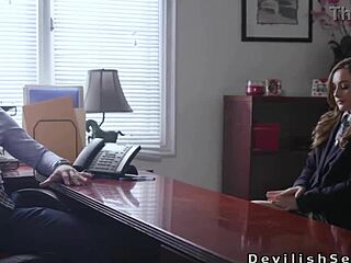 Yo, this hot babe banging the handsome dean in his office tho 🔥