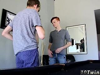 Nerdy BOY GETS ASS FUCKED in the POOL CUES GALLERY.