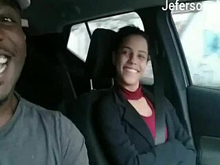 Karen oliver gives blowjob for ride!