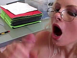 Intriguing Office Scene with Blonde Secretary Wiska