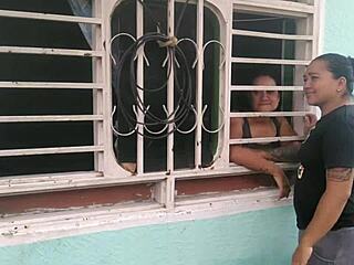 Hot Damn, Watch These Sexy Morenas Lick Pussy by the Roadside! Who Cares About the Public?!