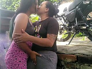 Hot Damn, Watch These Sexy Morenas Lick Pussy by the Roadside! Who Cares About the Public?!