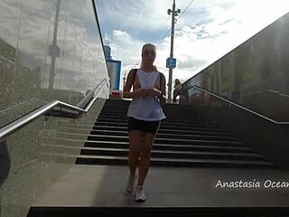 why does this girl flash bare breasts on a public bus?