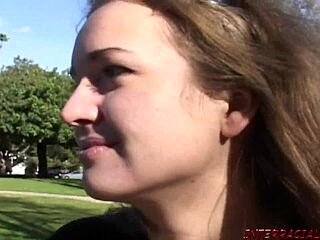 girl from park takes two black cocks