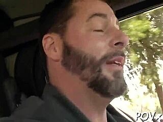 Look, cutie exposes her pussy in nature for hot fucking