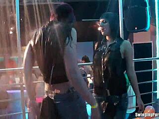 wet lesbians fingering at the night club party 😏