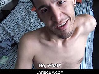 Straight Latino twink offered cash for POV blowjob and anal bareback! 😈