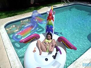 Pixie and Riley Jean Play with Monster Cock and Dildo in Bikini