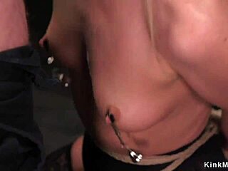 look at this blonde hottie getting banged doggy in tight bondage