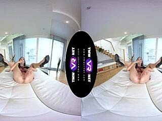 Stefany Masturbates To Orgasm On Sofa In Clothed Skirt