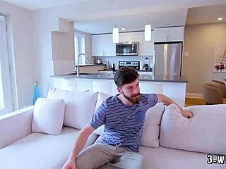 dude, this lucky guy bangs two hot babes in a wild 3-way!