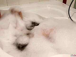 brunette feels sensual pleasure from monster cock fuck in bathroom with powerful cumshot