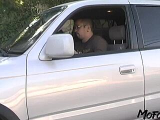 Black haired housewife intensely sucks monster cock.