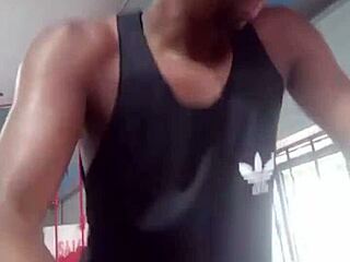 Did two guys hook up after gym stares? They banged hard at her place with a creampie!