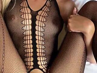 Tory Sweety in fishnets craves Ralf Christian's big cock for passionate rough sex.