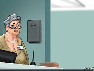 Summertime Saga öreg nő csábítja el a fiatal 18+ férfit a kórház raktárában.