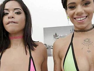 Filthy Sluts Natasha Rios and Mih Ninfetinha Slammed in All-Anal DAP