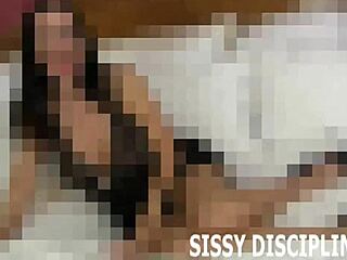 Pretty 18+ Sissy Bitch Kneels in Lingerie