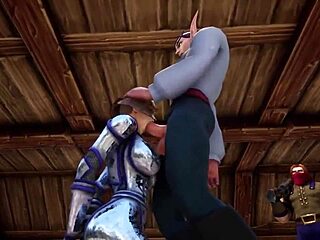 Cute 3D Cartoon Blows Big Tits in Warcraft Throne Room!