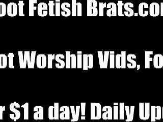 Bella indulges in sucking ayanna's delicious ebony toes in a fetish footjob session