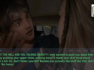 A wife and stepmother play a homemade game together.