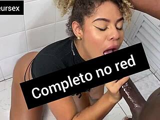 Young naughty girl fucks intensely in bathroom