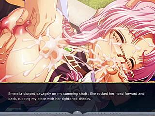 Kyonyuu fantasy Emeralia H-scene 2 English outdoor threesome