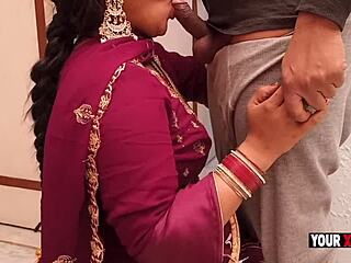 Punjabi bhabhi bends over in the bathroom, craving bihari's dick in her pussy during his piss.